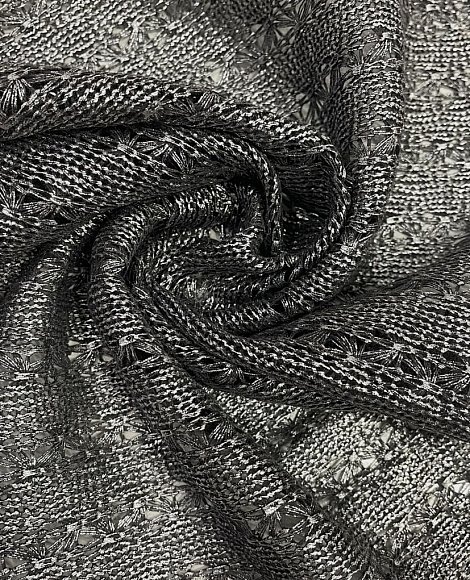 Ажур-трикотаж с напылен. черн\серебро